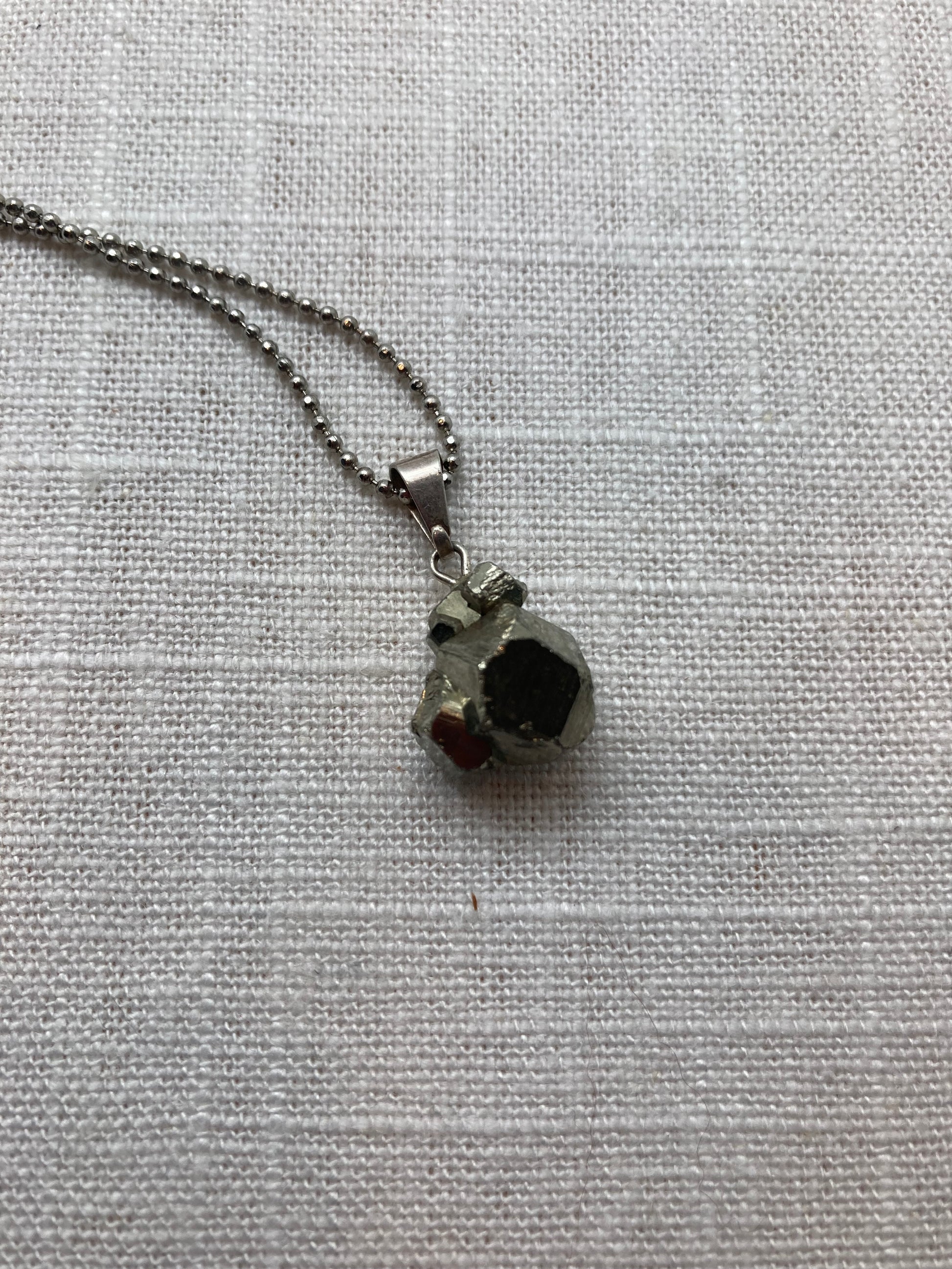 rough cut pyrite necklace