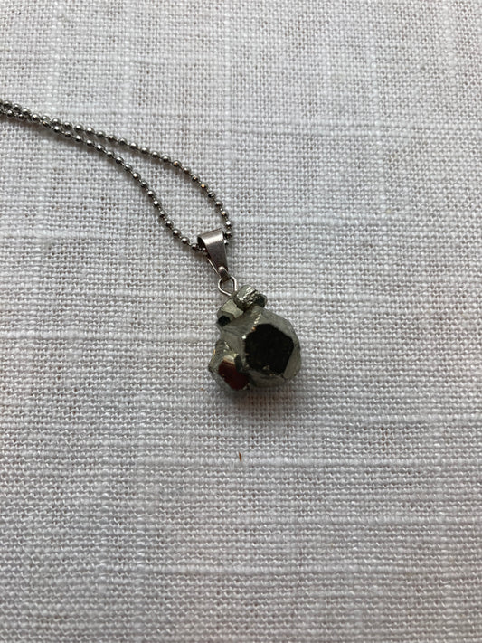 rough cut pyrite necklace
