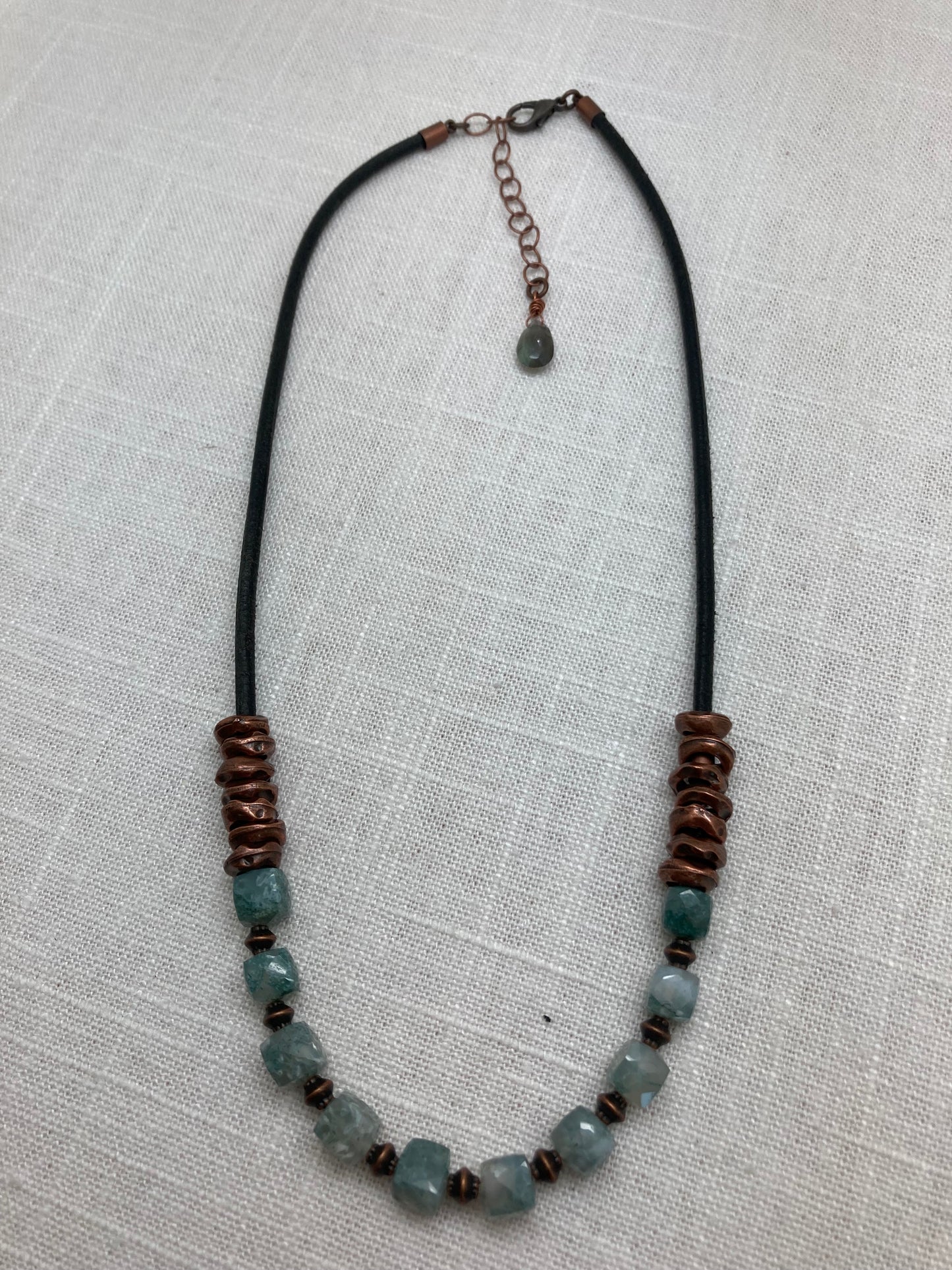 Labradorite cube necklace