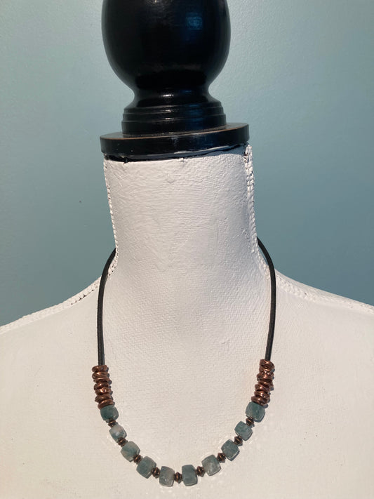 Labradorite cube necklace
