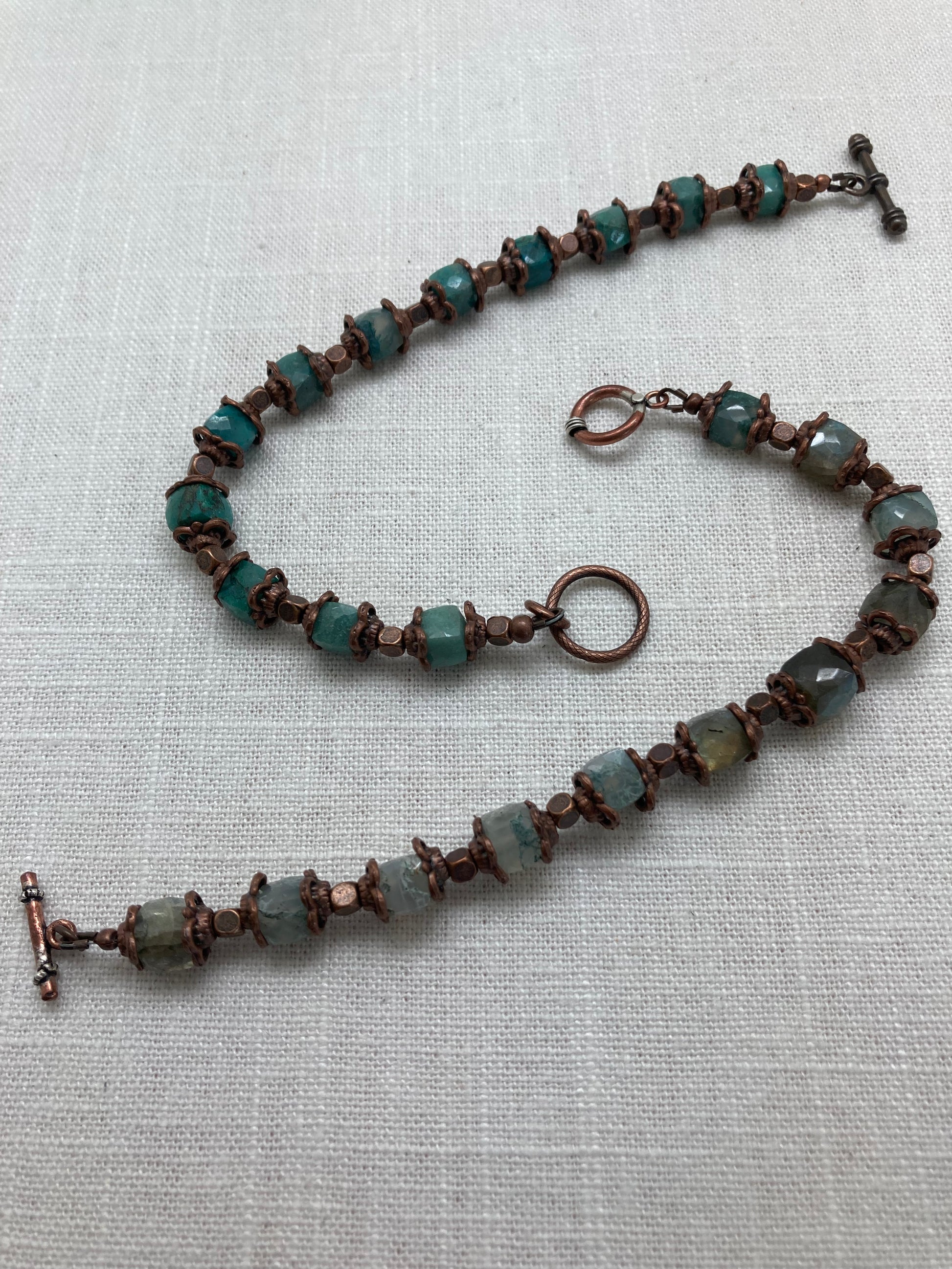 labradorite and amazonite bracelets