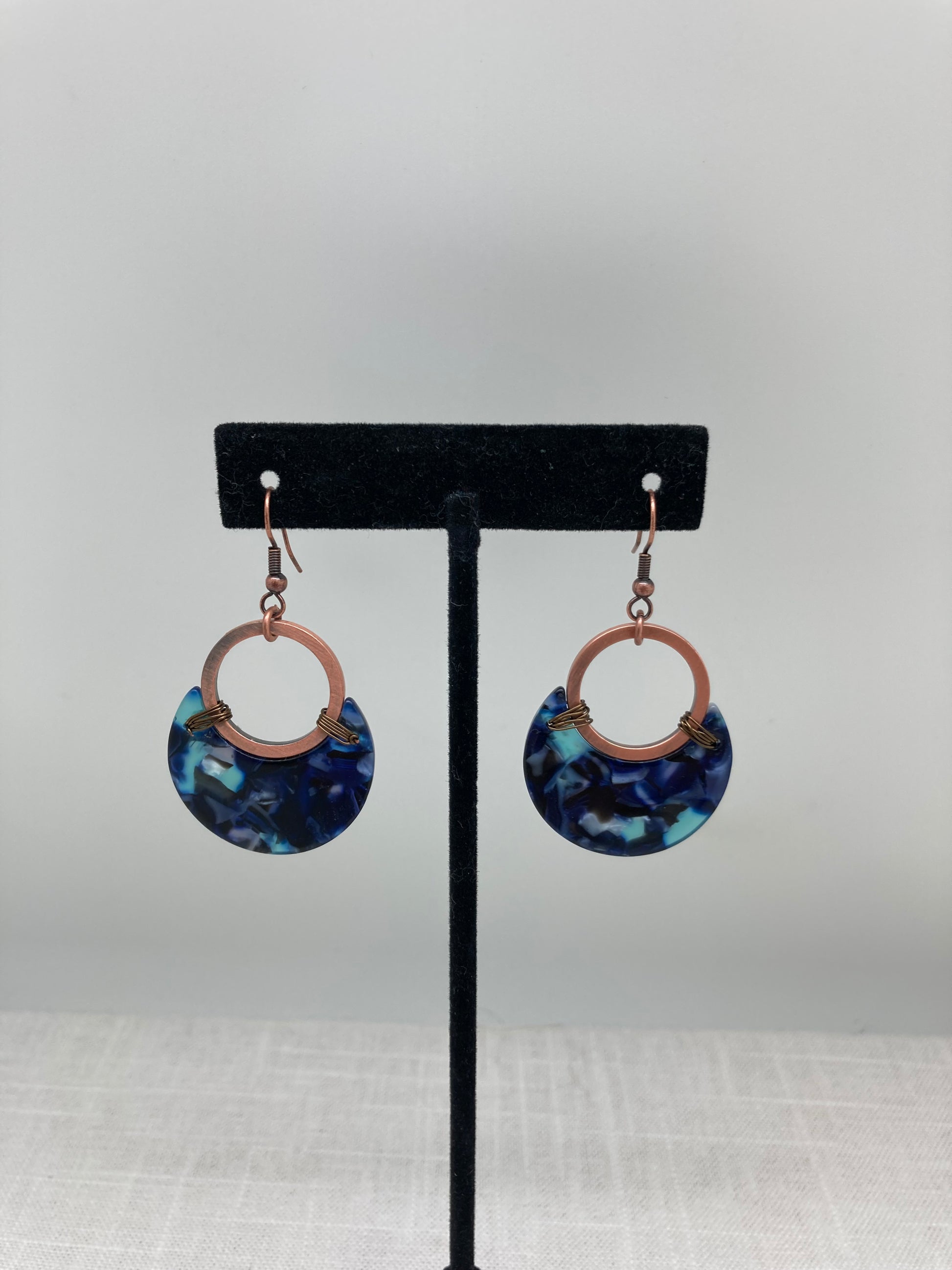 blue moon dangly earrings