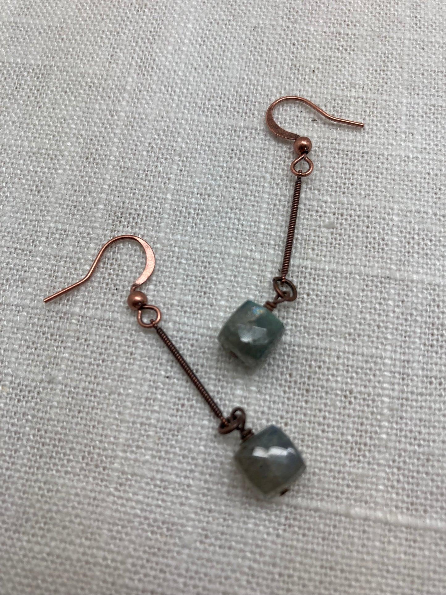 Labradorite and Copper Earrings