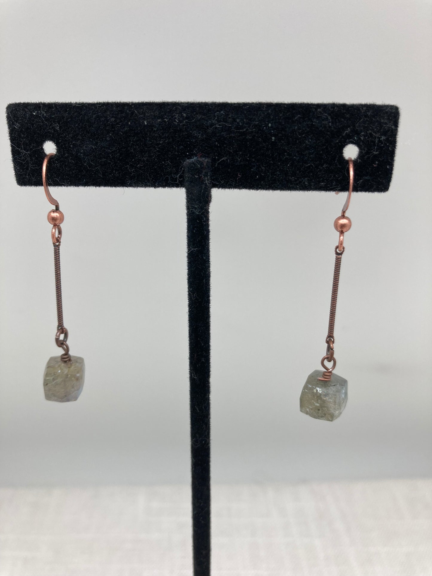 Labradorite and Copper Earrings