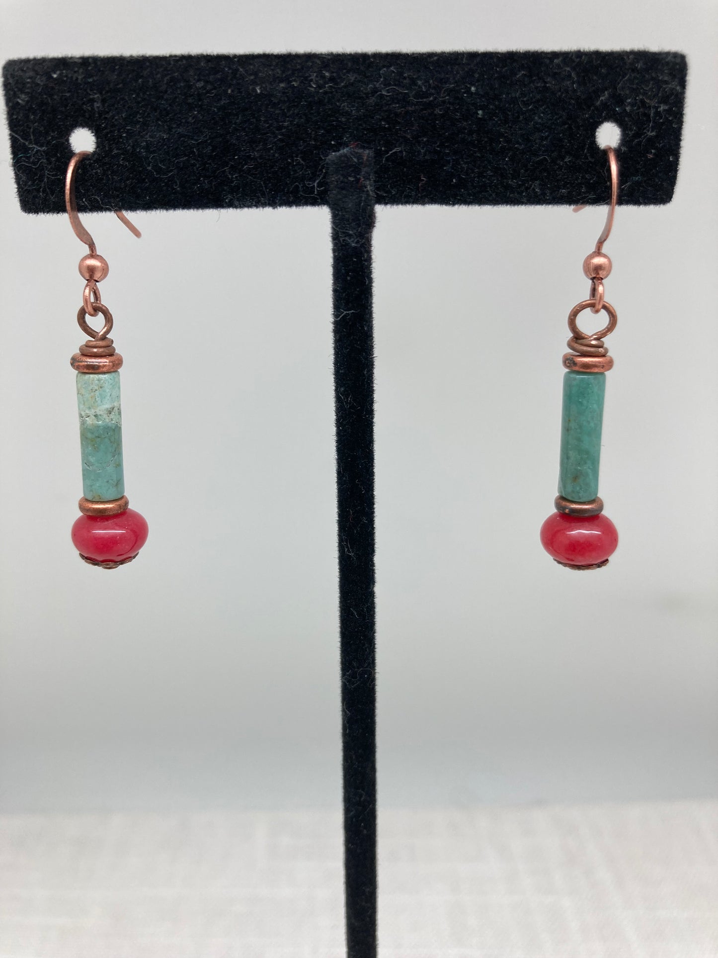 Raspberry quartz earring