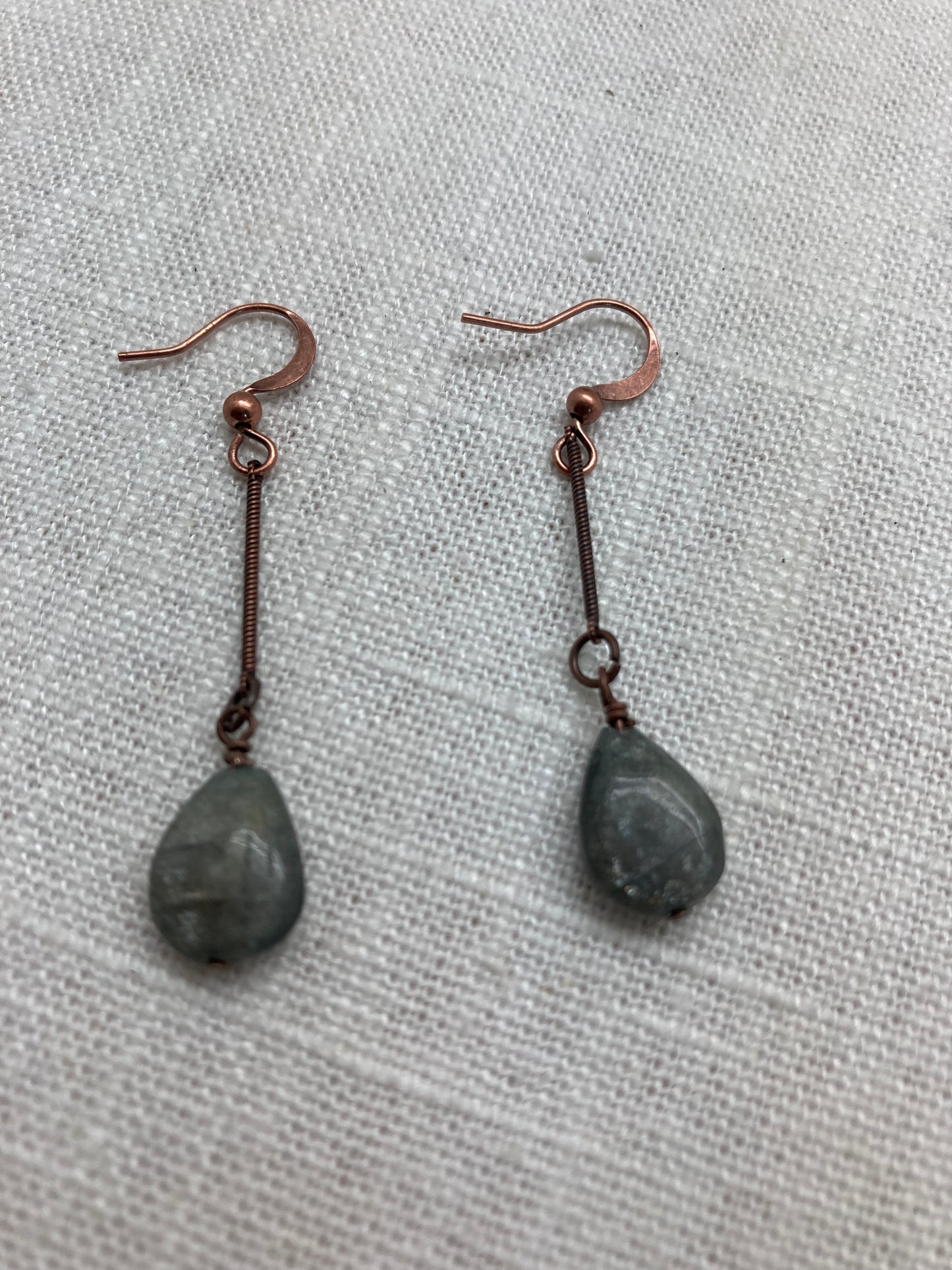 Labradorite and Copper Earrings