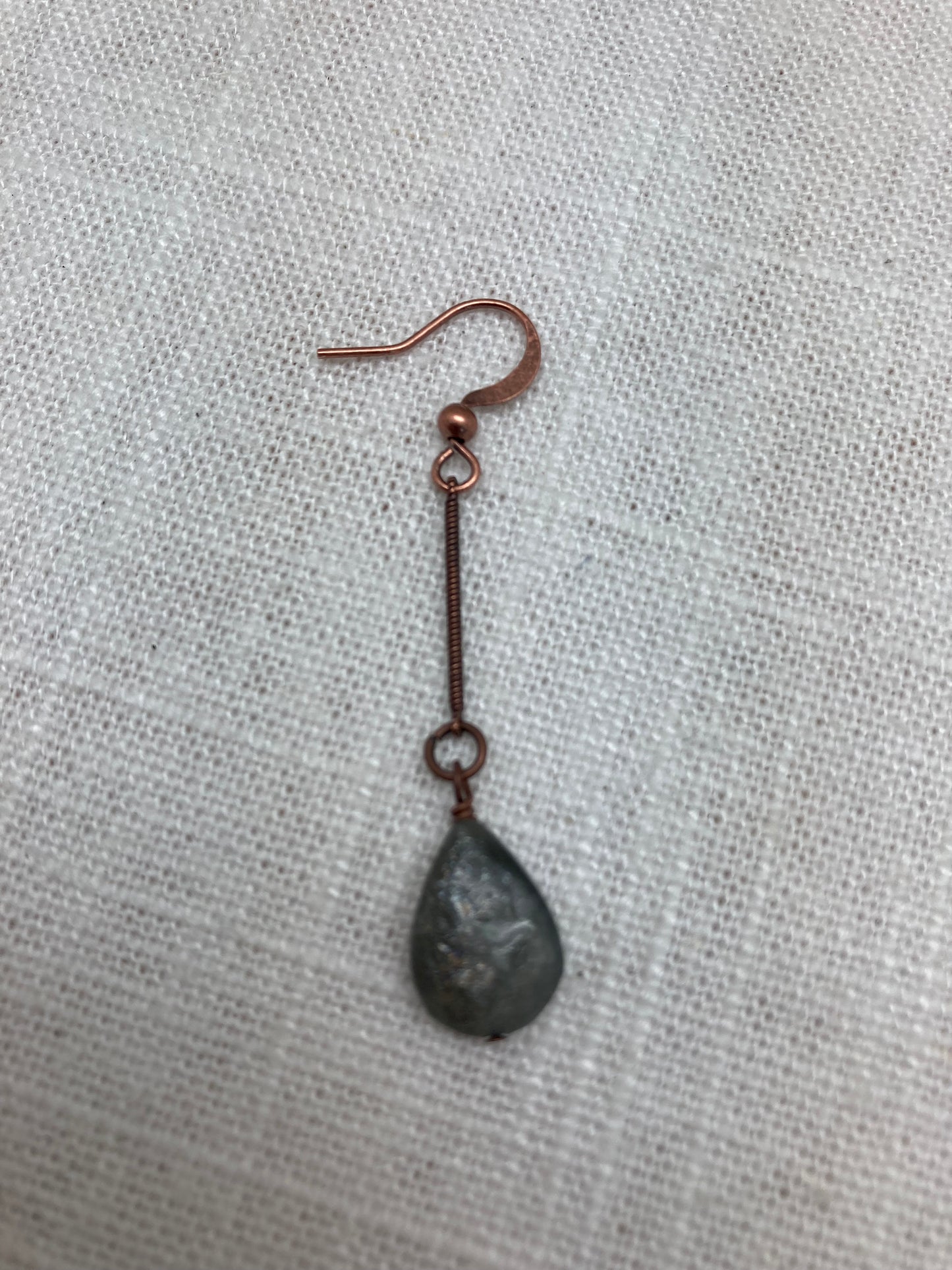 Labradorite and Copper Earrings