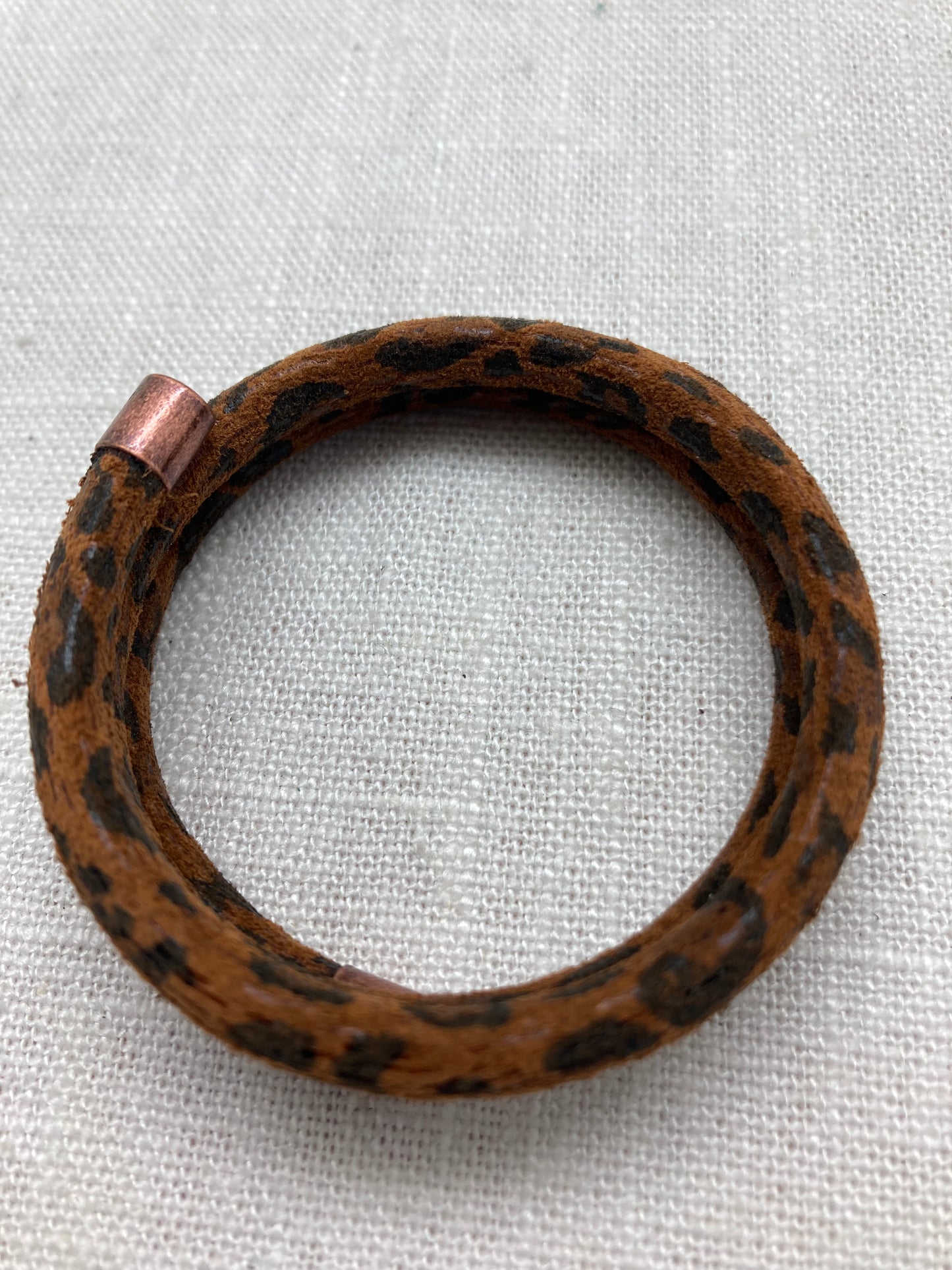 Leopard slip on bracelet