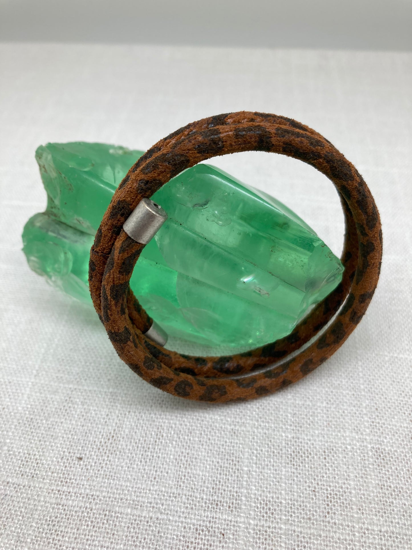 Leopard slip on bracelet