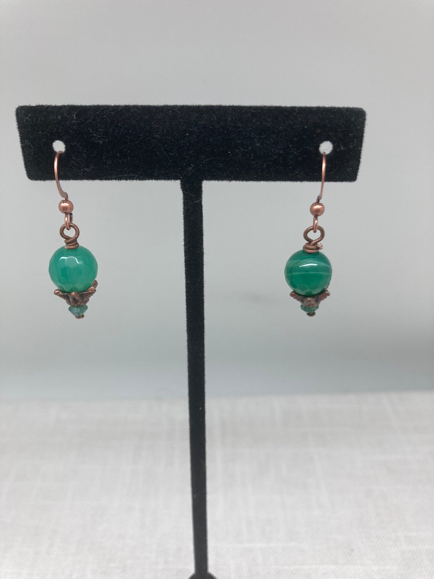 round amazonite earrings
