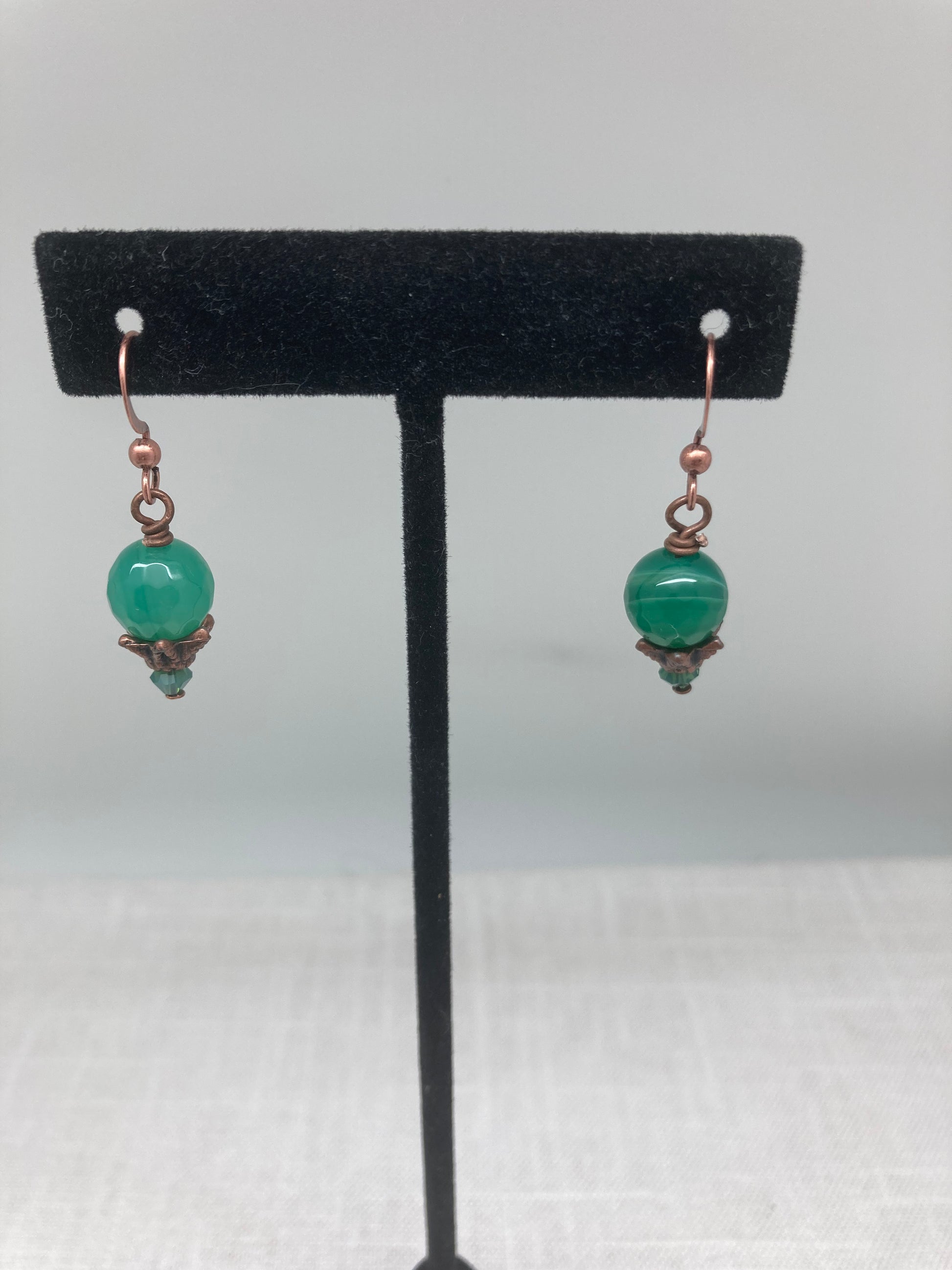 round amazonite earrings