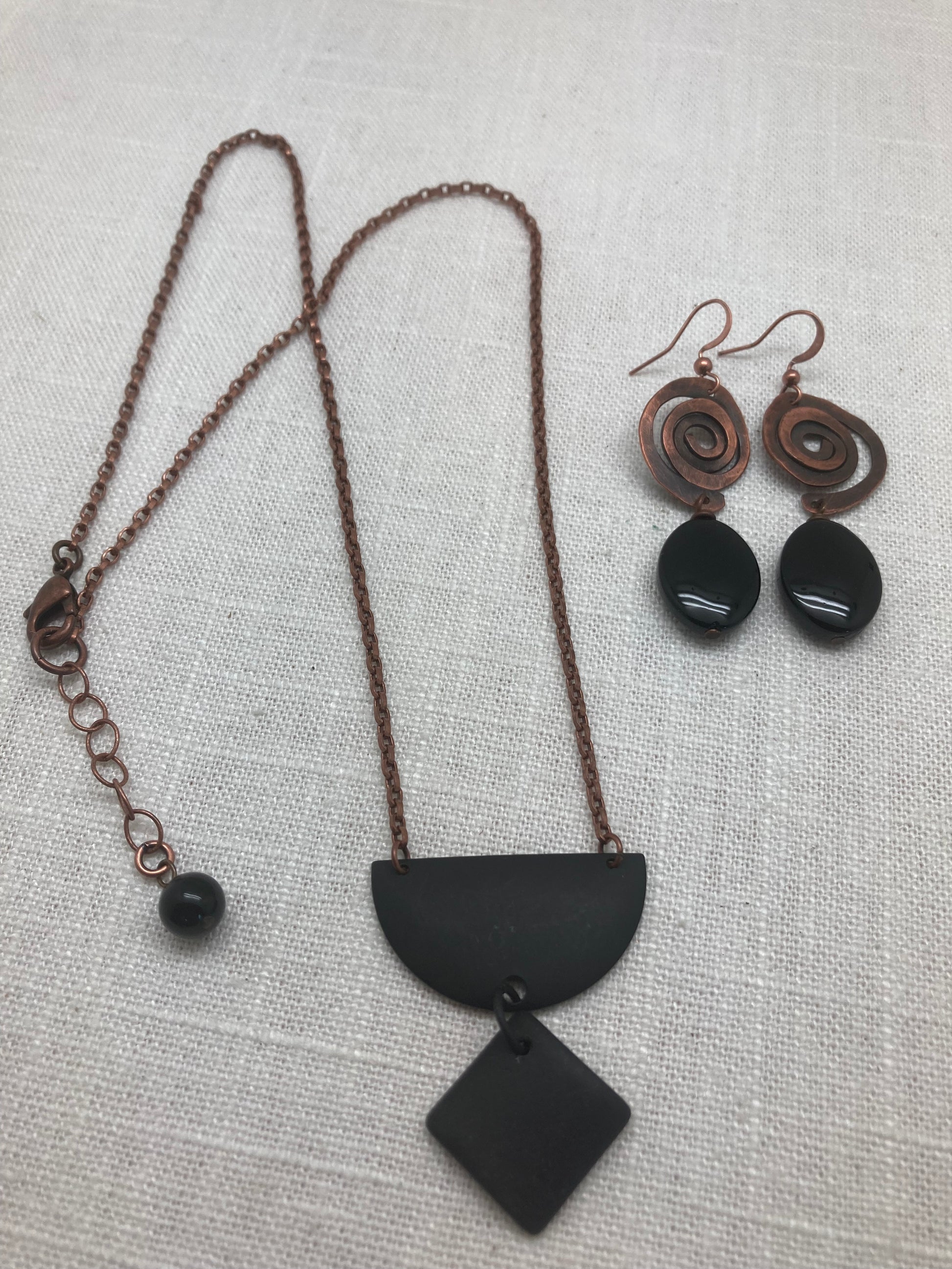 matte black moon necklace
