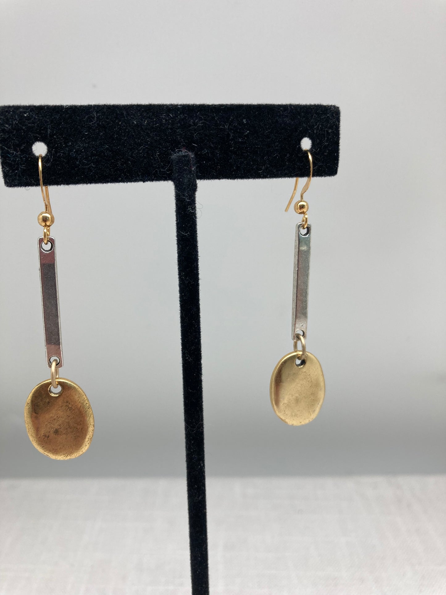 Gold and Silver Thumbprint Earrings