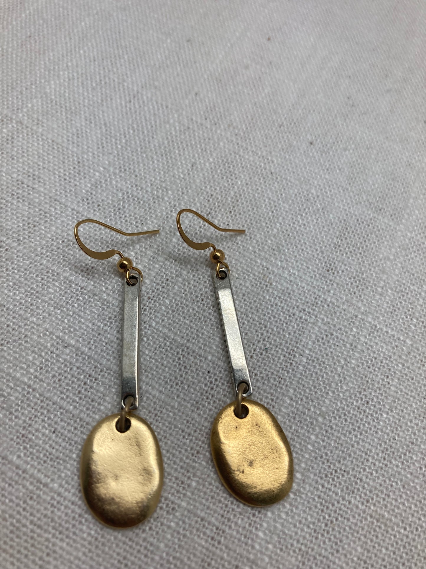 Gold and Silver Thumbprint Earrings