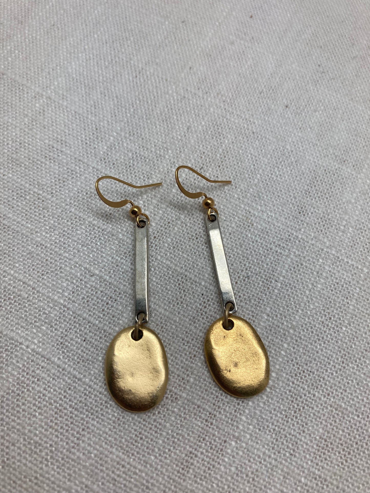 Gold and Silver Thumbprint Earrings