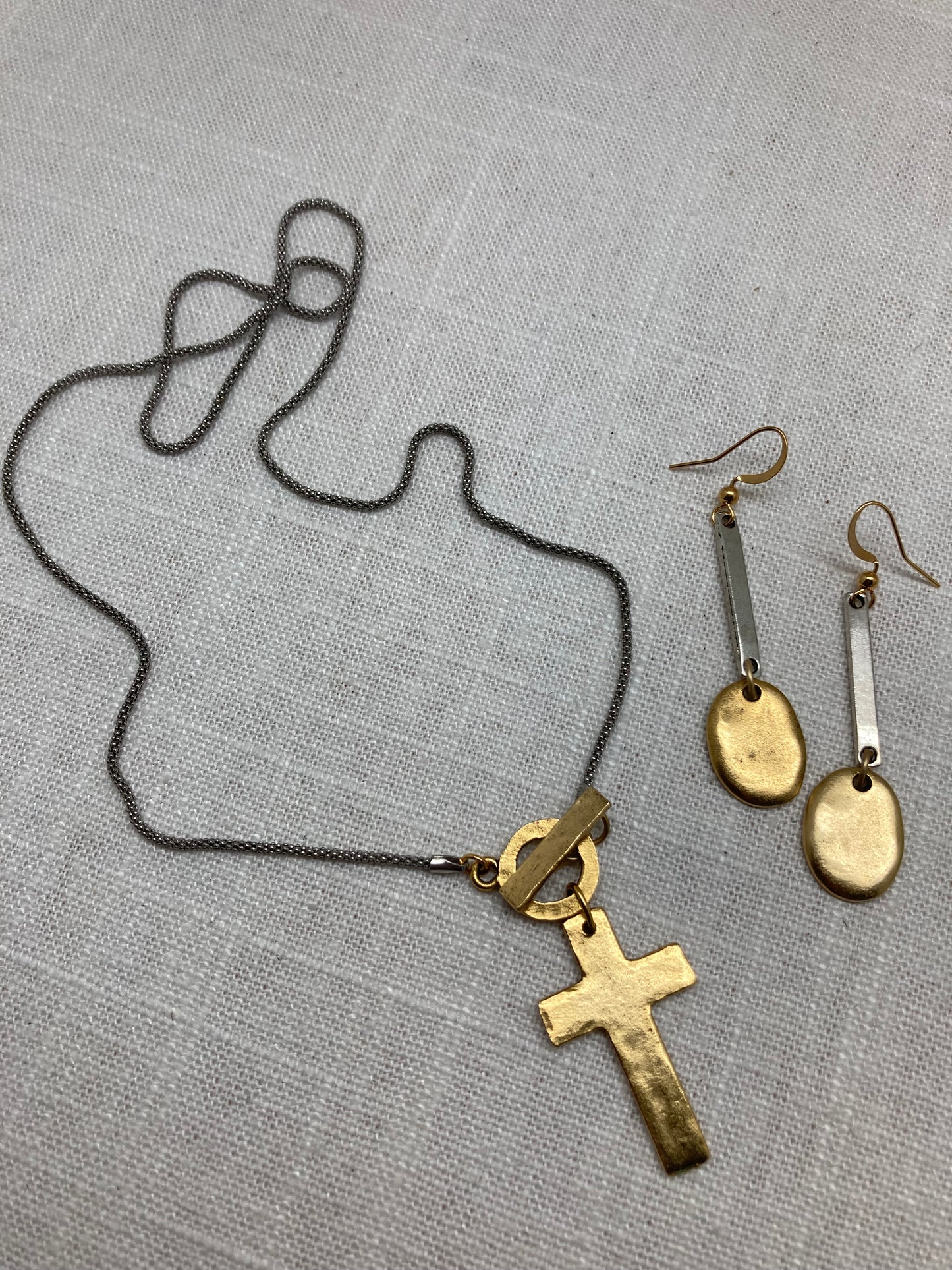 Gold and Silver Thumbprint Earrings