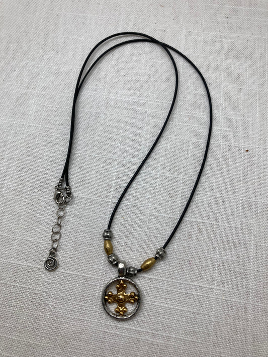 Mixed Metal Cross Pendant