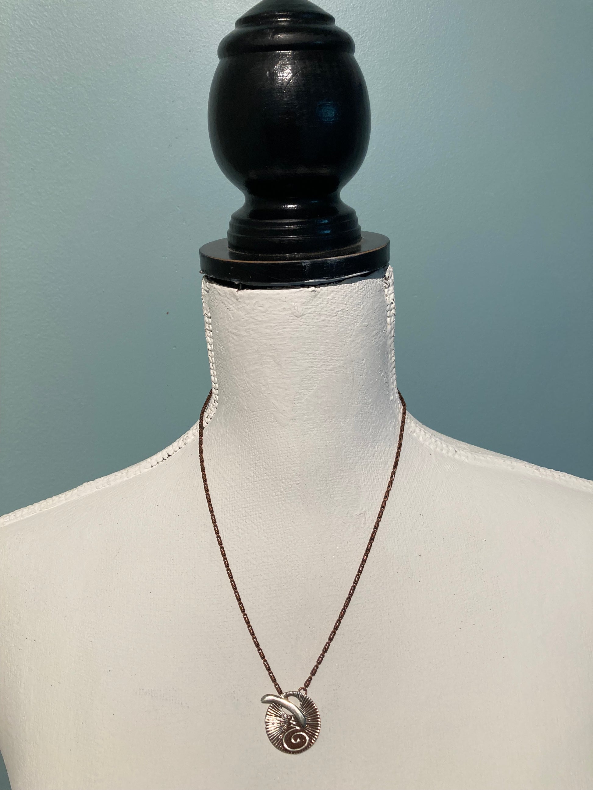 artisan hand crafted bronze necklace