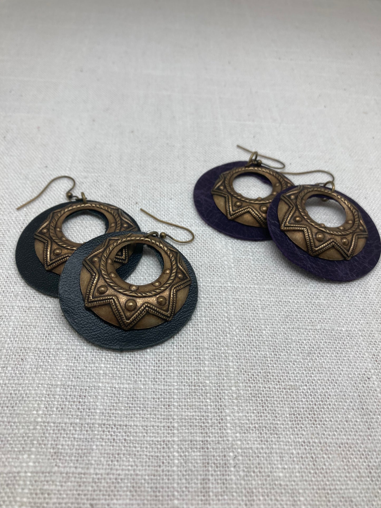 Vintage Brass Tribal Hoops