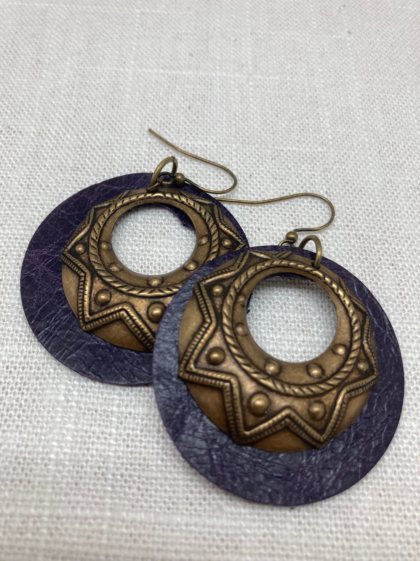 Vintage Brass Tribal Hoops