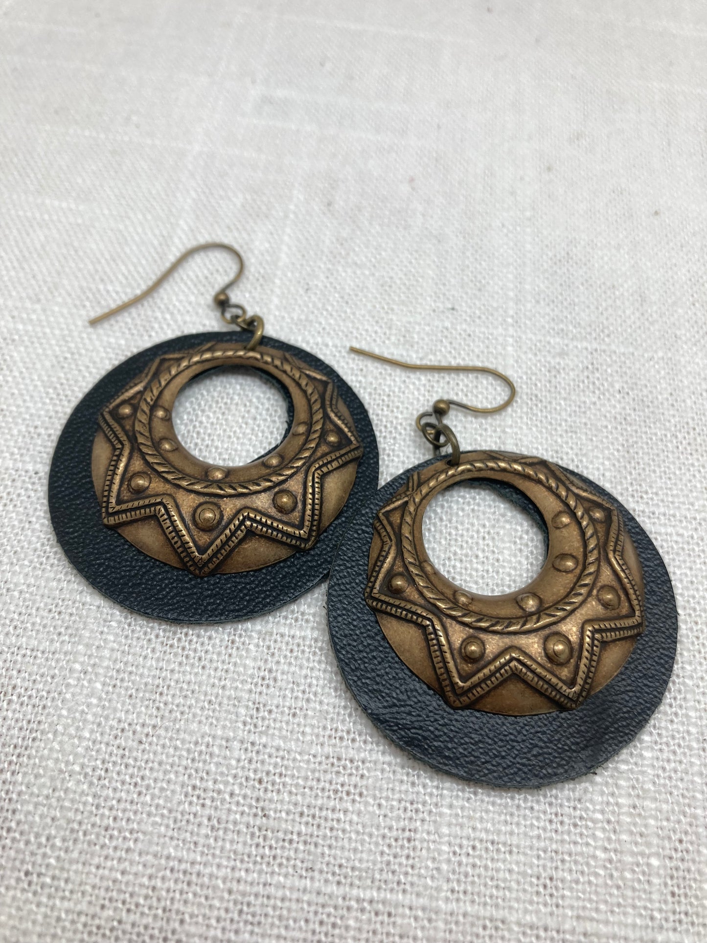 Vintage Brass Tribal Hoops