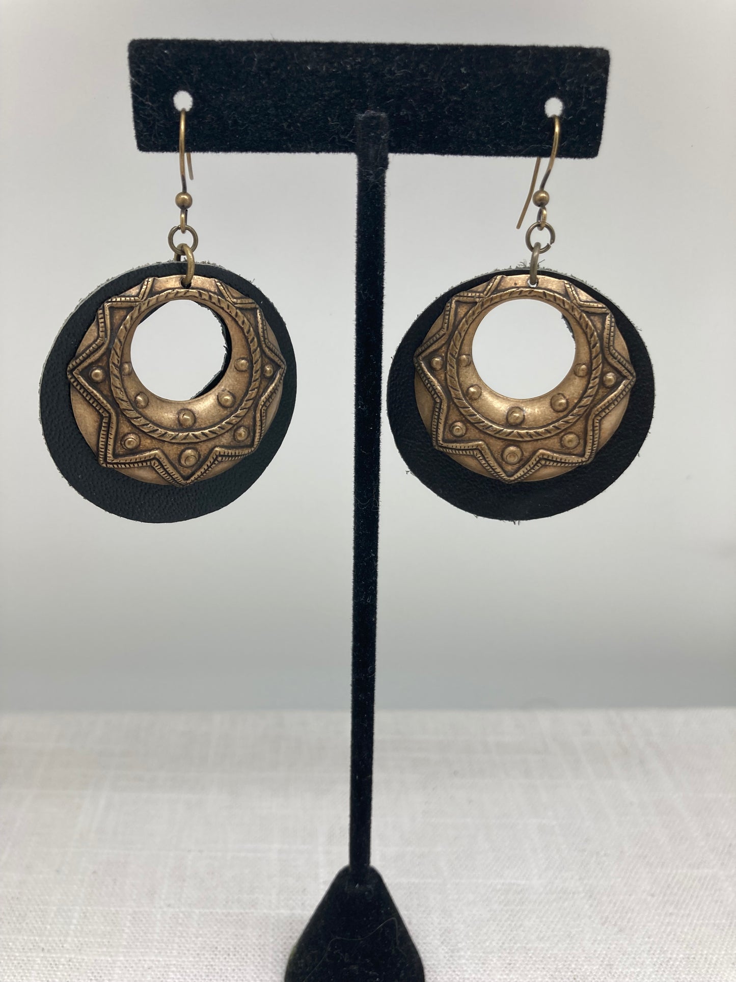 Vintage Brass Tribal Hoops