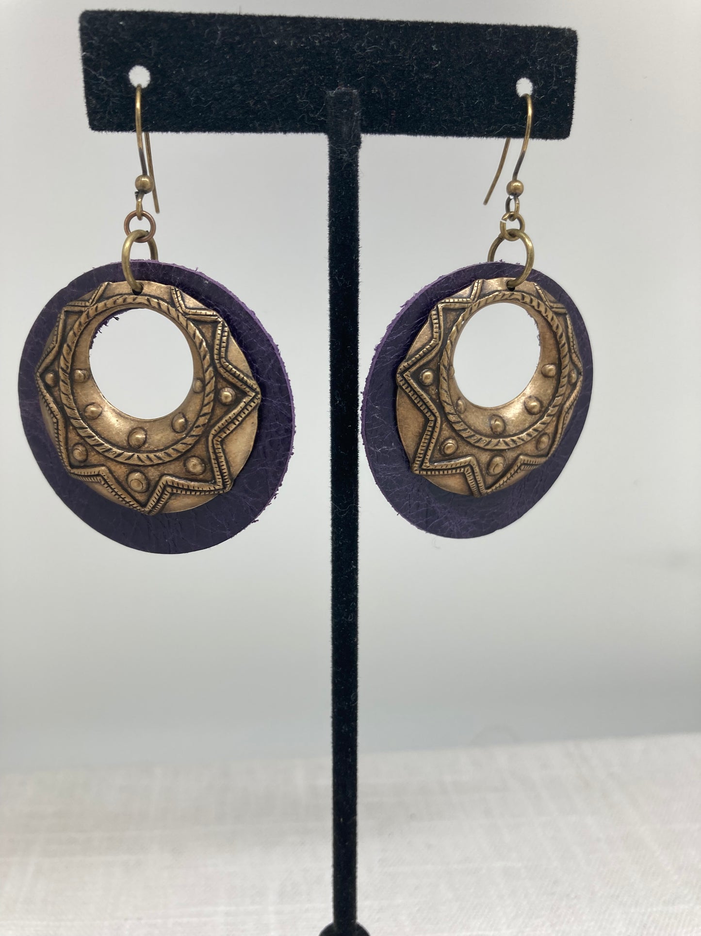 Vintage Brass Tribal Hoops