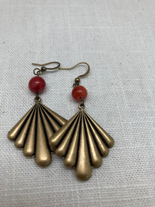 Raspberry Fan Earrings