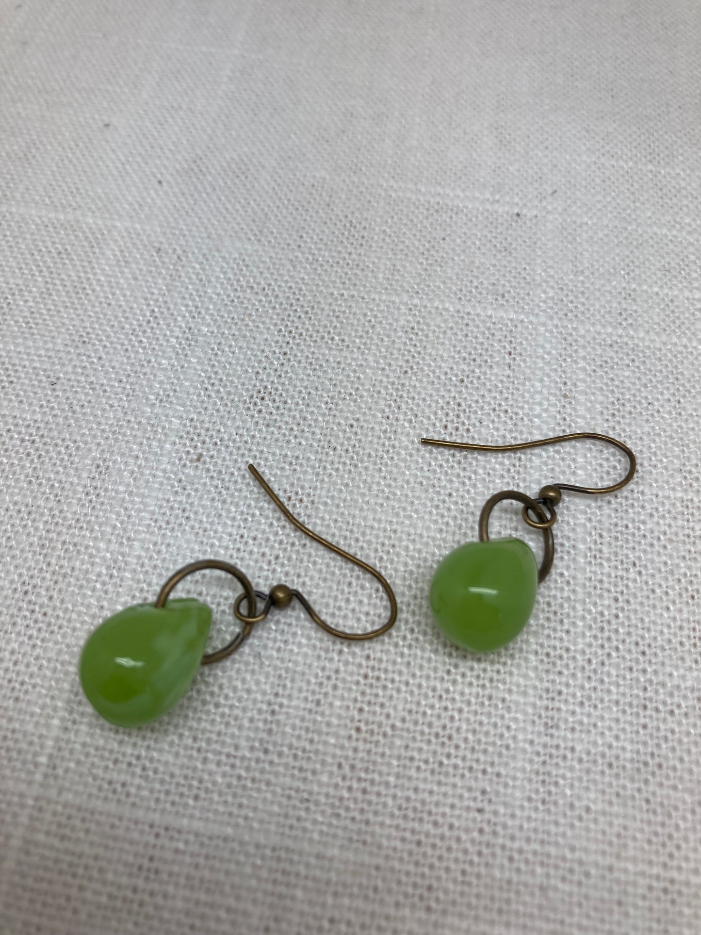 Lime Glass Teardrop Earring