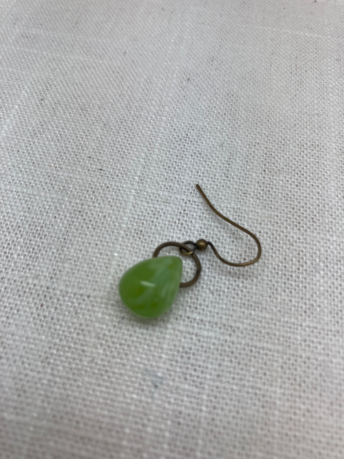Lime Glass Teardrop Earring