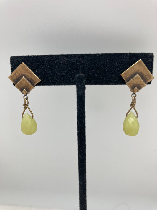 Lemon Jade Teardrop Earrings