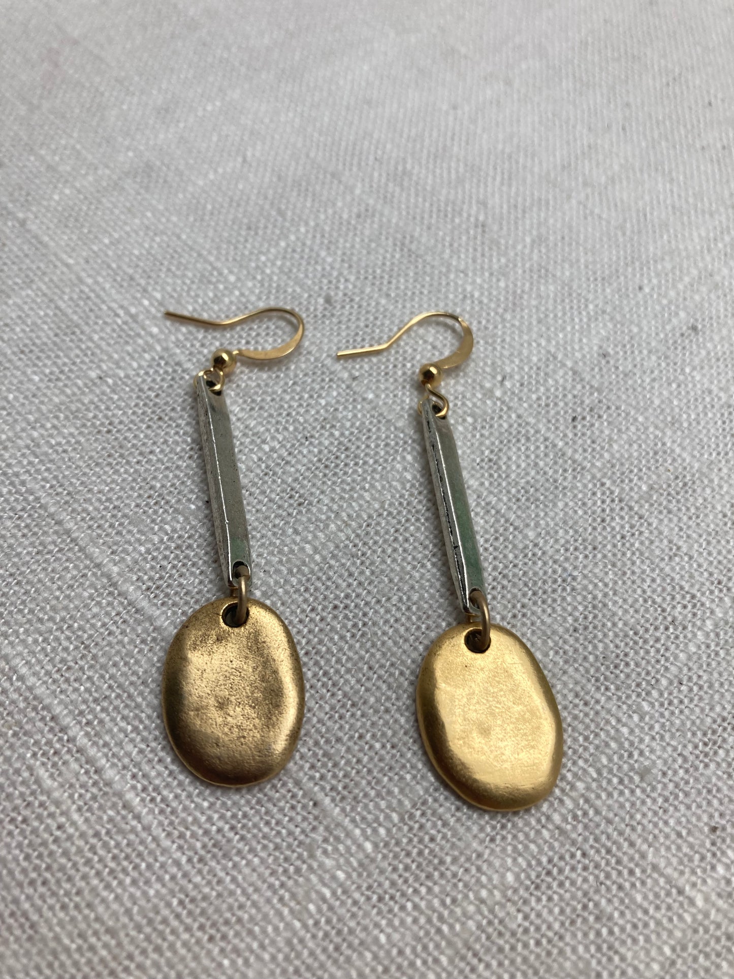 Gold and Silver Thumbprint Earrings