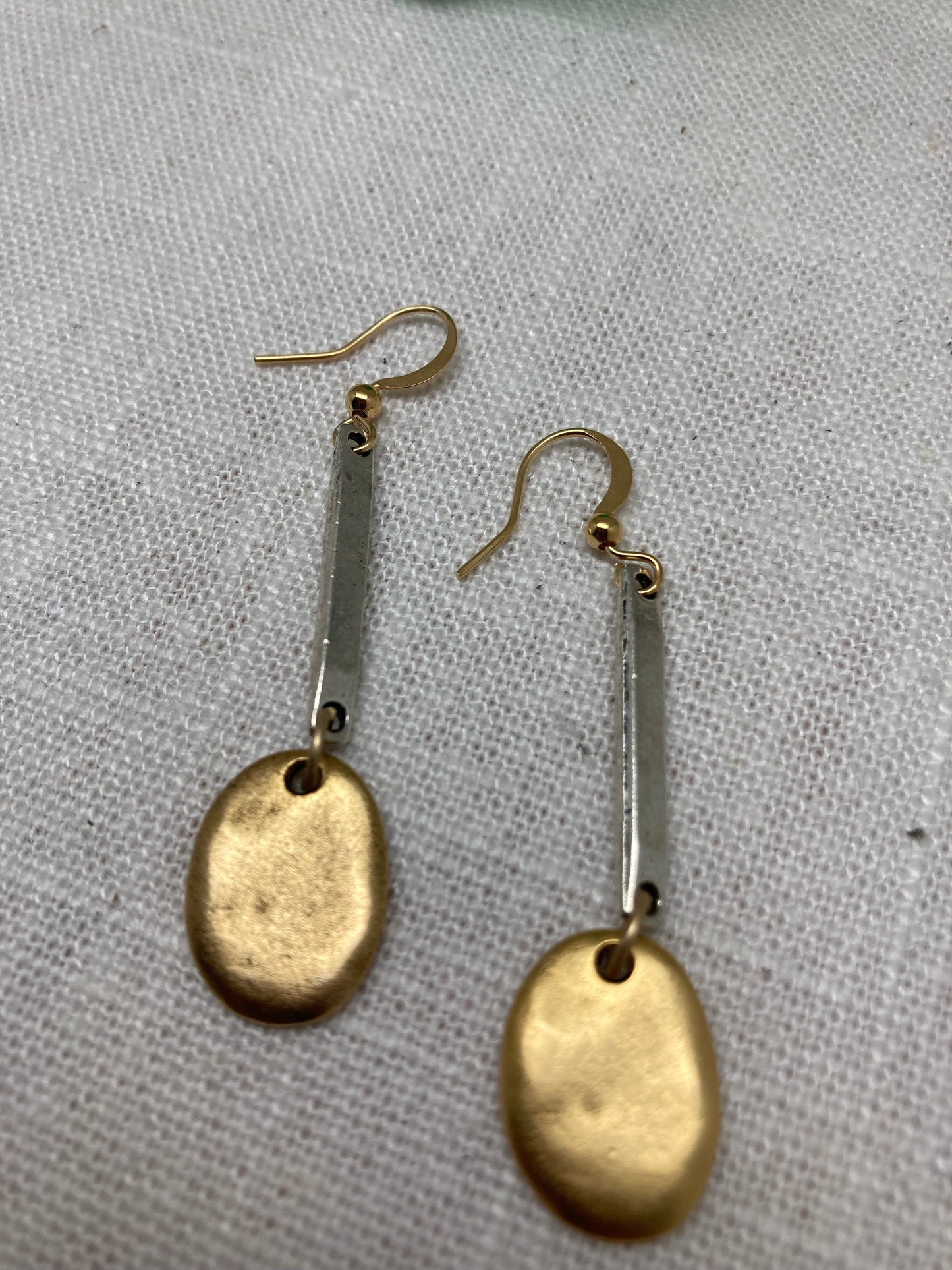 Gold and Silver Thumbprint Earrings