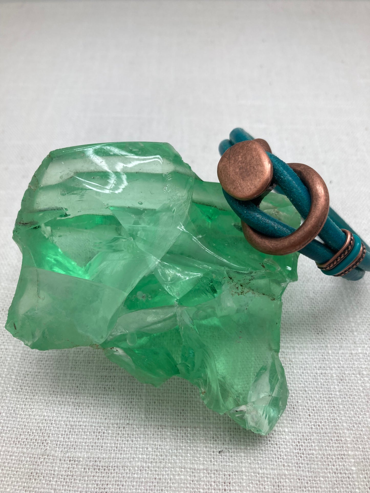 Copper button hitch bracelet