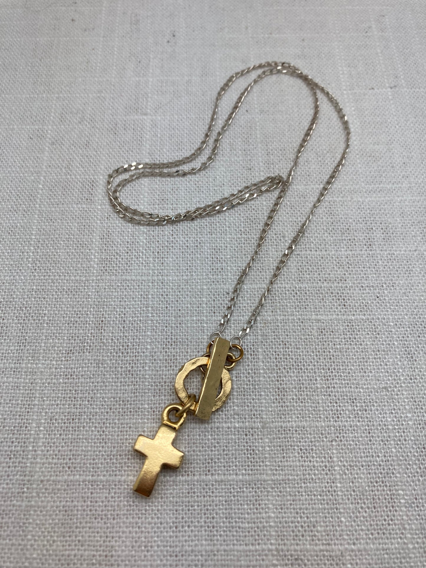 Mixed Metal Toggle Front Cross