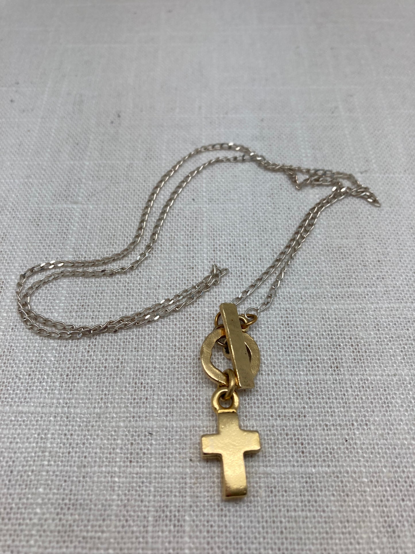 Mixed Metal Toggle Front Cross