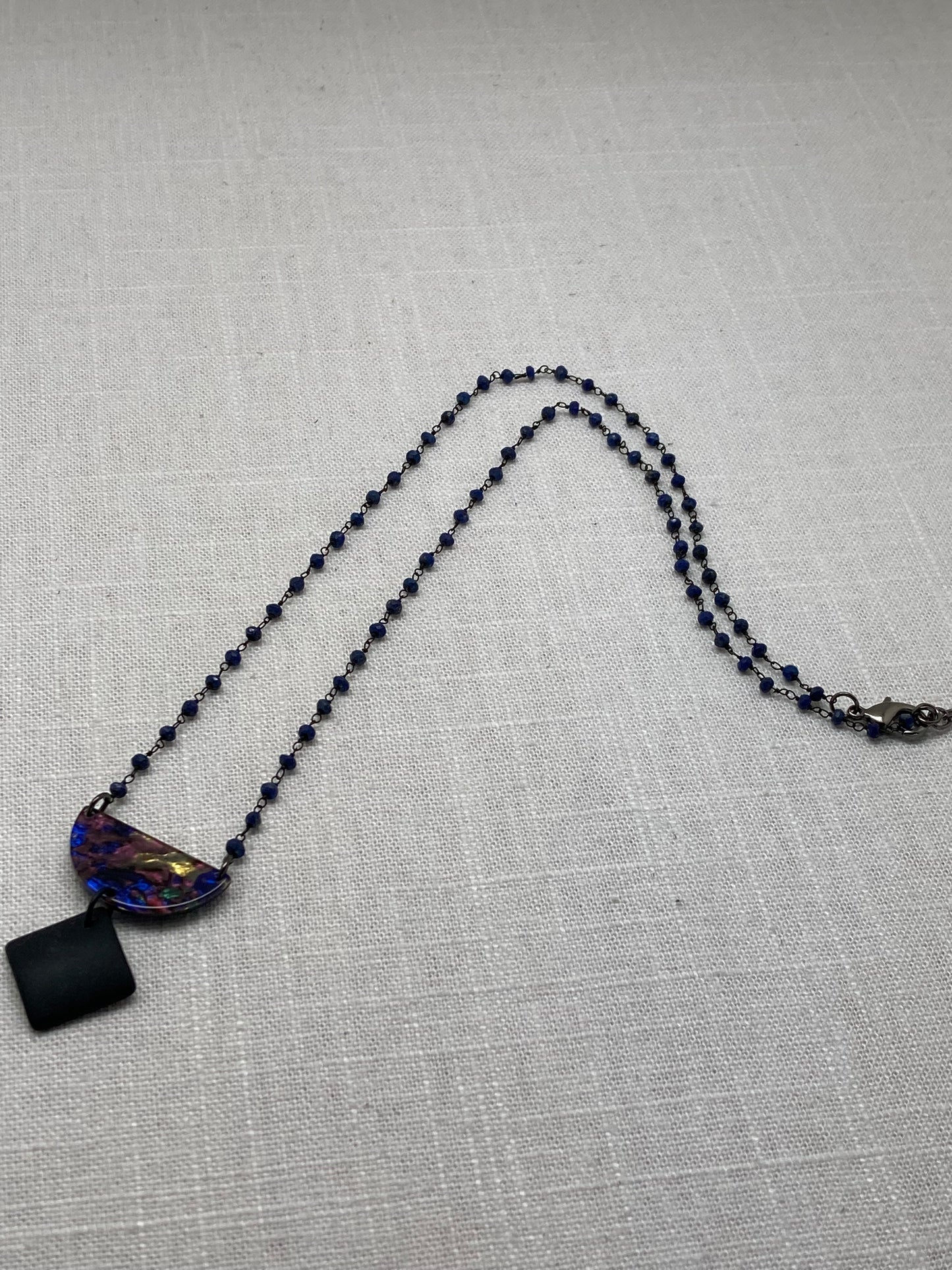 Blue Geometric Necklace