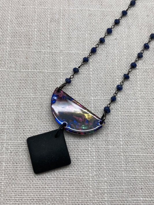 Blue Geometric Necklace