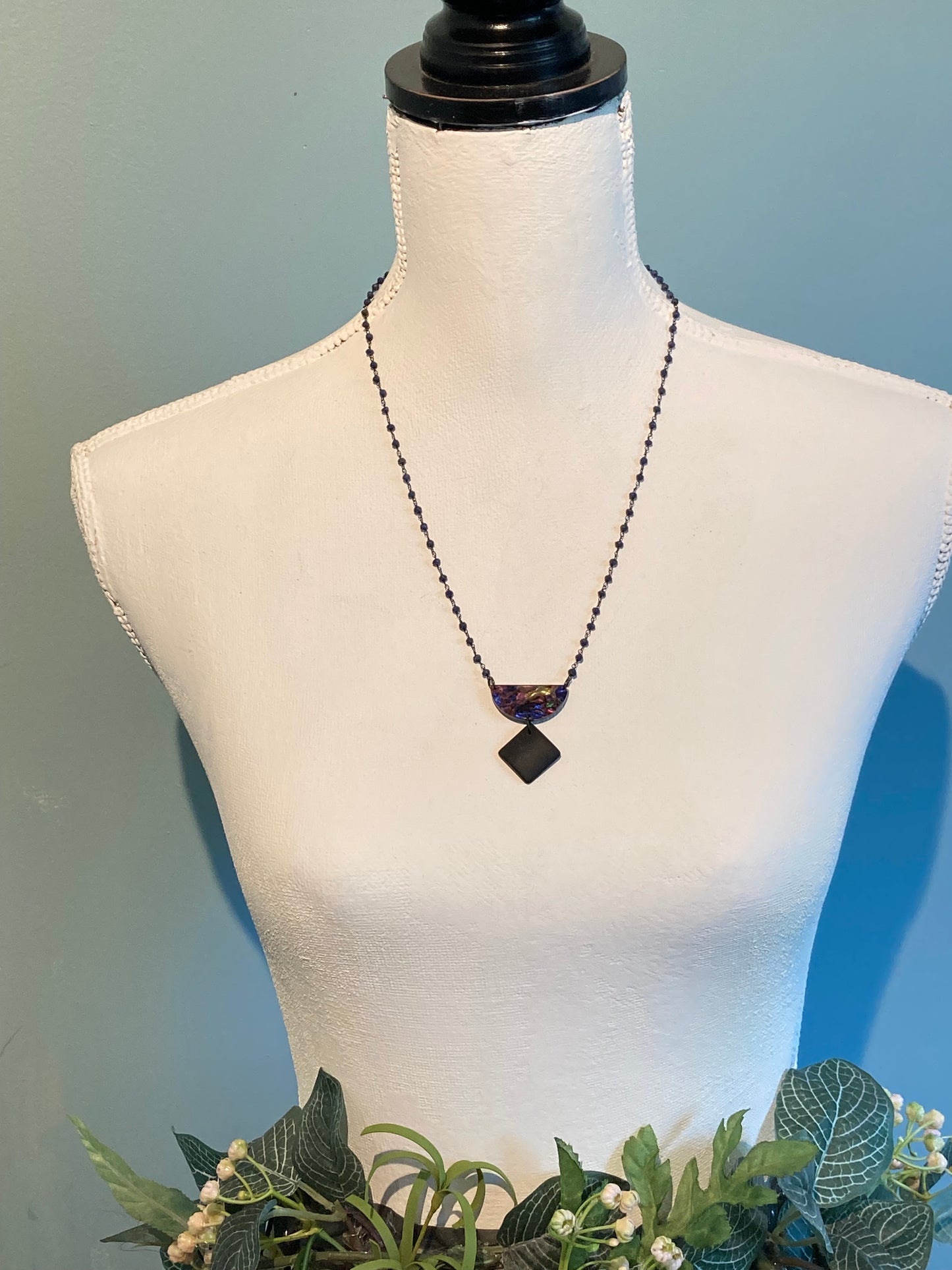Blue Geometric Necklace