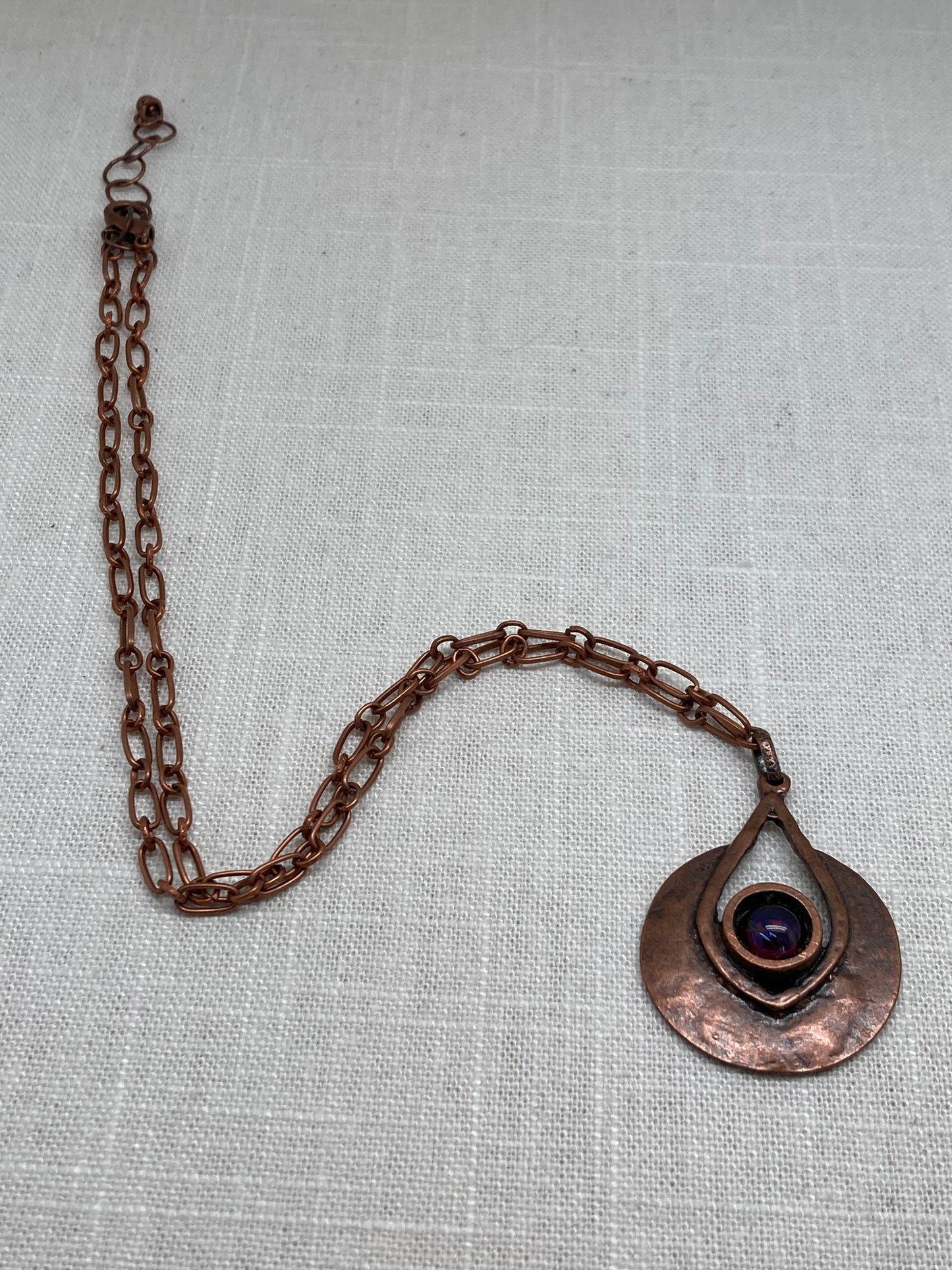 Copper and Mexican Blood Opal Necklace