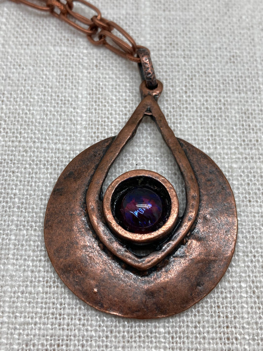 Copper and Mexican Blood Opal Necklace