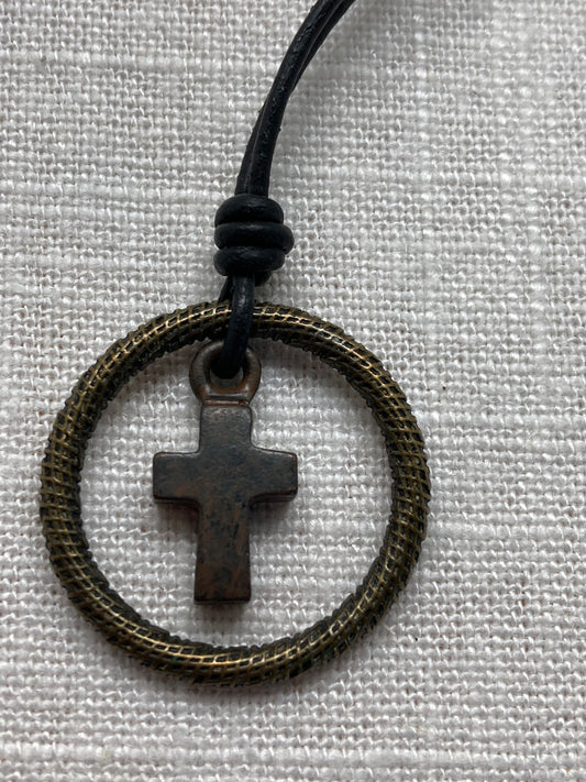 Rusty Cross Necklace