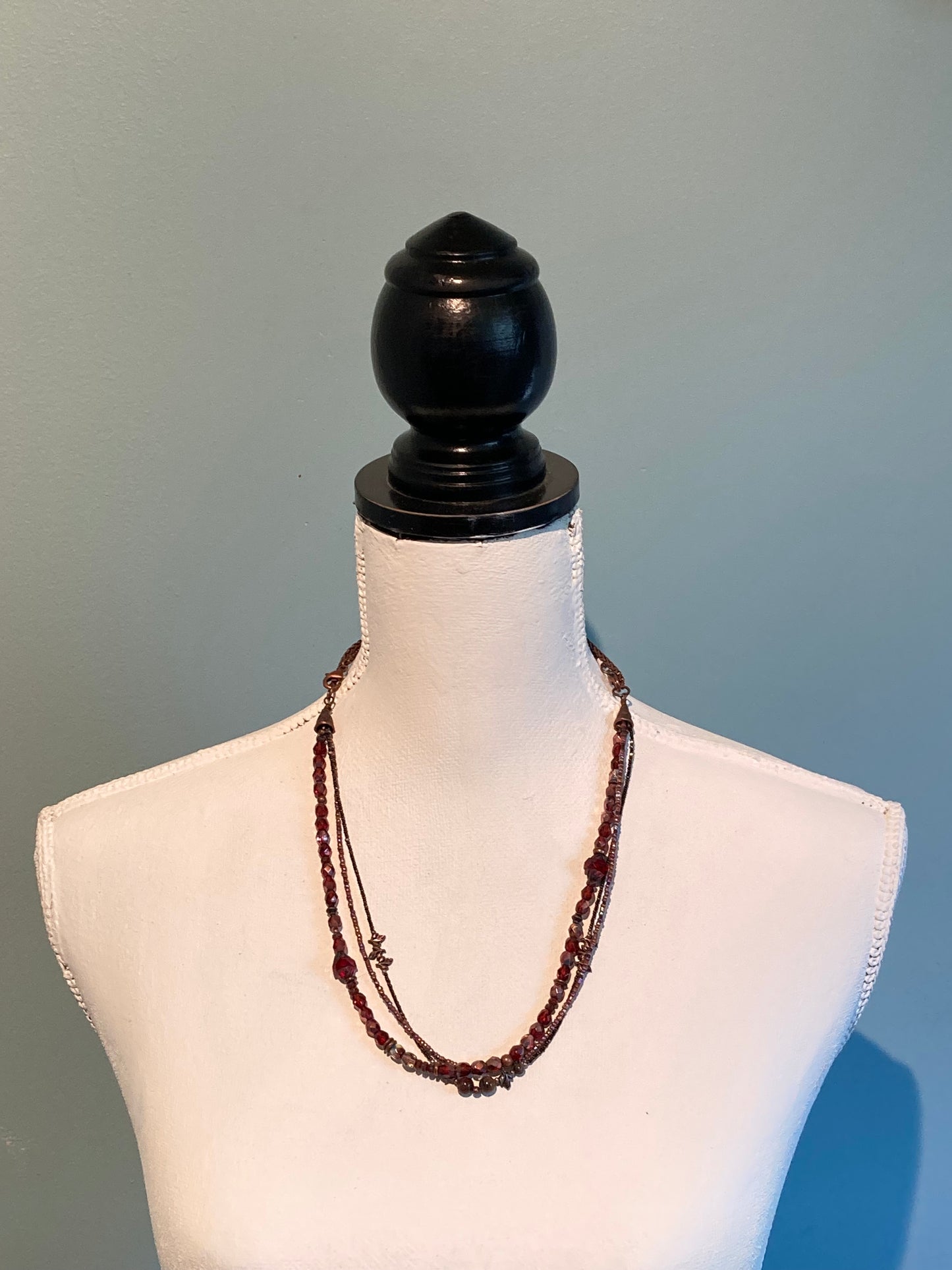 Triple Strand Copper Necklace