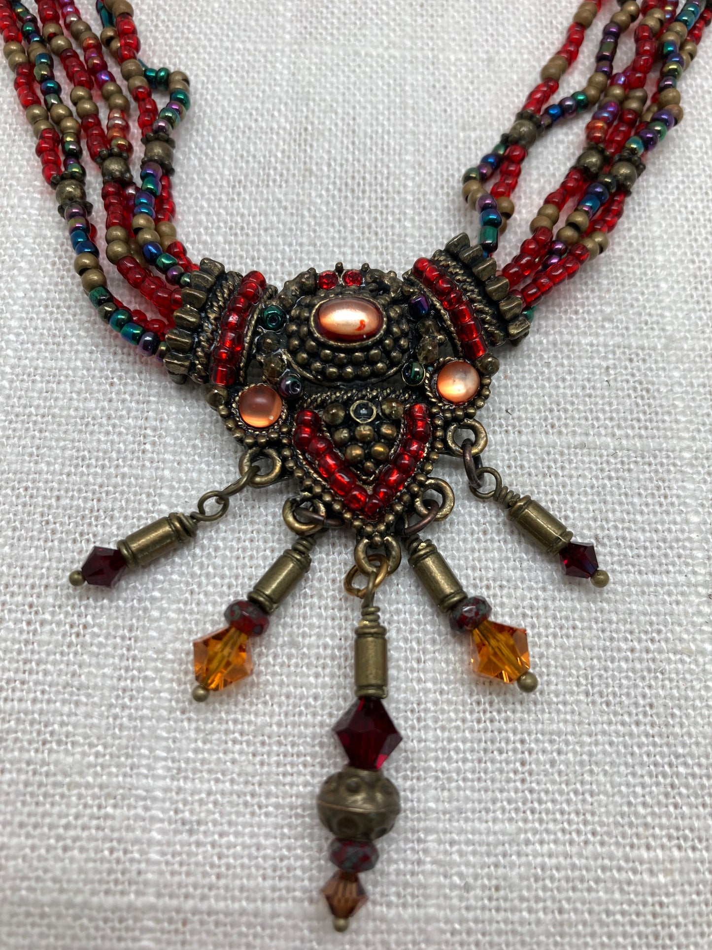 Upcycled Brass Beaded Necklace