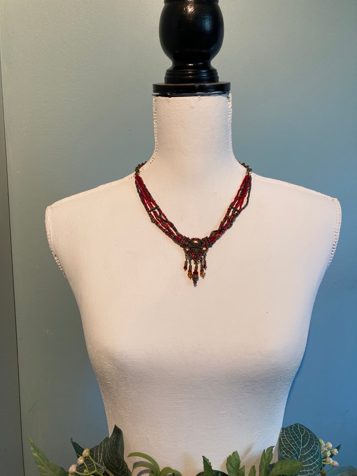 Upcycled Brass Beaded Necklace