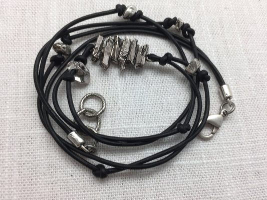 Silver Nugget Wrap Bracelet