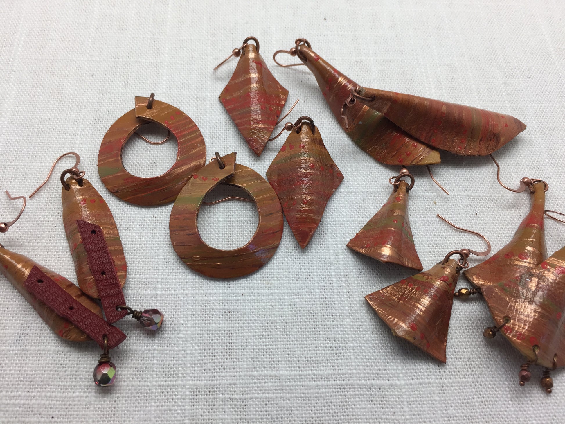 lightweight painted leather earrings