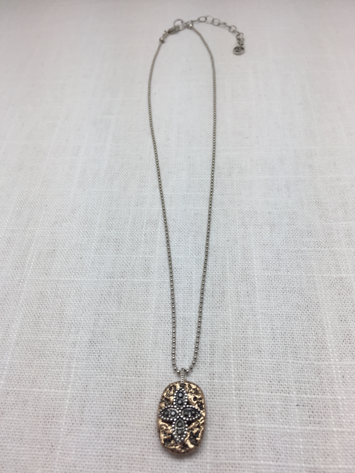 Mixed Metal Gold Tribal Pendant Necklace