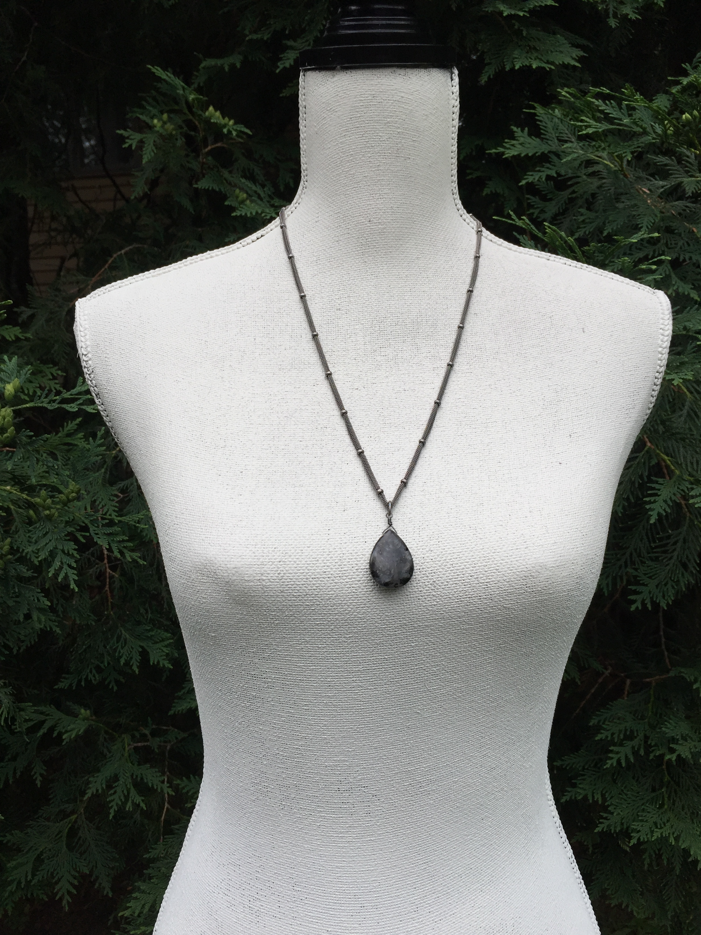 Larvikite Drop Necklace