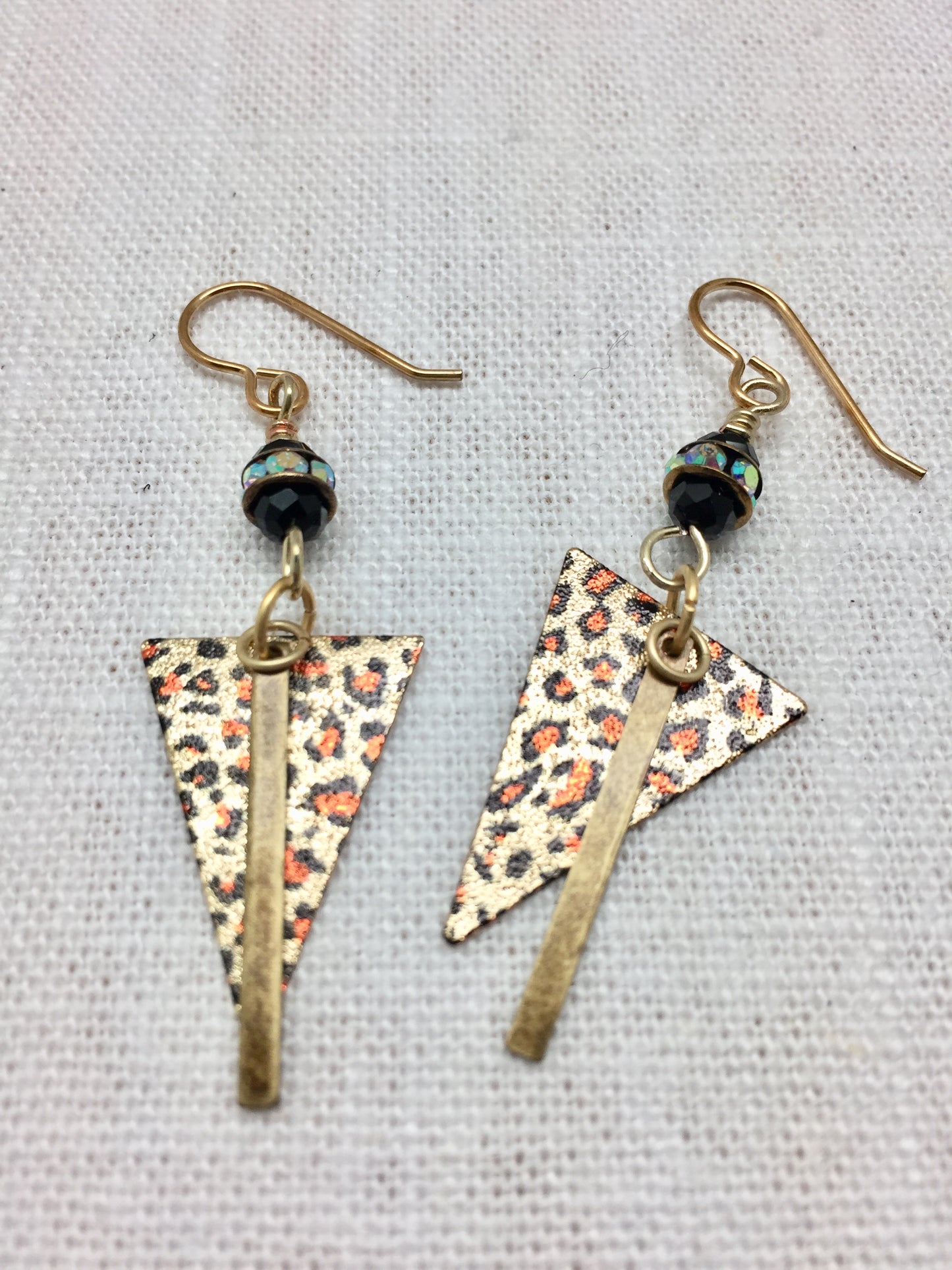 Gold and Leopard Earrings